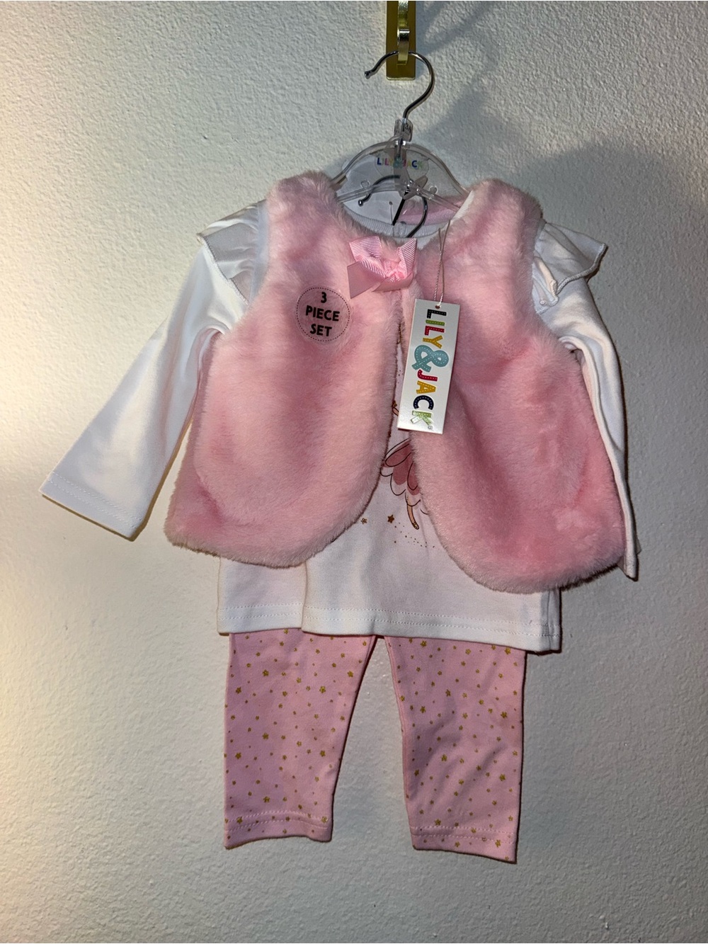 Lily & Jack Faux Fur Vest 3-Piece Set for girls